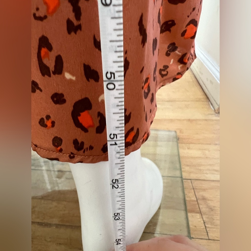 Scanlan Theodore Women Leopard Print Slip Midi Dress Orange Silk Sz 8 US Luxury - Picture 7 of 12